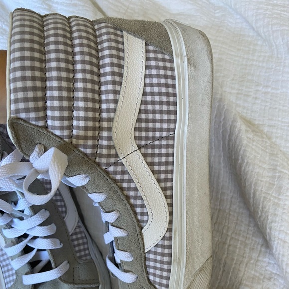 Gray Gingham Check ‘Sk8-Hi Reissue' Sneakers - Picture 3 of 5